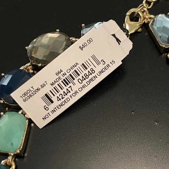 Anne Klein Greek charm and gemstone necklace, NWT - Picture 2 of 2
